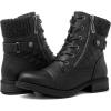 GLOBALWIN Women’s Ankle Booties Fashion Combat Boots Fall Boots For Women Comfortable Low Heel(2121black)
