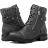 GLOBALWIN Women’s Ankle Booties Fashion Combat Boots Fall Boots For Women Comfortable Low Heel(2121grey)