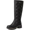 GLOBALWIN Women’s Boots Back Lace Up Fall Winter Fashion Knee High Boots For Women(22yy08 Black)