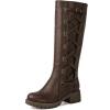 GLOBALWIN Women’s Boots Back Lace Up Fall Winter Fashion Knee High Boots For Women(22yy08 Brown)