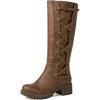 GLOBALWIN Women’s Boots Back Lace Up Fall Winter Fashion Knee High Boots For Women(22yy08 Camel)