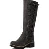 GLOBALWIN Women’s Boots Back Lace Up Fall Winter Fashion Knee High Boots For Women(22yy08 Grey)