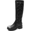 GLOBALWIN Women’s Boots Back Lace Up Fall Winter Fashion Knee High Boots For Women(Silver)