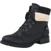 GLOBALWIN Women’s Combat Boots Dressy Lace Up Ankle Boots For Women Low Heel(1815black)