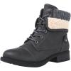 GLOBALWIN Women’s Combat Boots Dressy Lace Up Ankle Boots For Women Low Heel(1815grey)