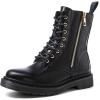 GLOBALWIN Women’s Combat Boots Lace Up Boots For Women Ankle Booties For Women Low Heel(21yy19 Black)
