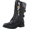 GLOBALWIN Women’s Fashion Low Heels Lace Up Ankle Boots(1842 Black)