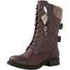 GLOBALWIN Women’s Fashion Low Heels Lace Up Ankle Boots(1842 Brown)