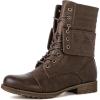 GLOBALWIN Women’s Fashion Low Heels Lace Up Ankle Boots(22yy06 Brown)