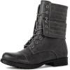 GLOBALWIN Women’s Fashion Low Heels Lace Up Ankle Boots(22yy06 Grey)