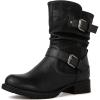 GLOBALWIN Women’s Fur Booties Fashion Combat Ankle Boots For Women(17yy12 Black2)
