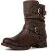 GLOBALWIN Women’s Fur Booties Fashion Combat Ankle Boots For Women(17yy12 Brown2)