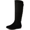 GLOBALWIN Women’s Knee-High Fashion Boots Wide Calf Flat Dressy Fall Winter Fashion Boots For Women(Black)
