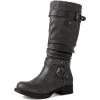 GLOBALWIN Women’s Motorcycle Boots Mid Calf Boots Low Heels(22yy05 Grey)