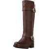 GLOBALWIN Women’s Quilted Knee High Boots Low Heel Comfortable Fashion Dressy Riding Boots For Women(19yy03brown)
