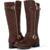 GLOBALWIN Women’s Quilted Knee High Boots Low Heel Comfortable Fashion Dressy Riding Boots For Women(19yy03brown2)