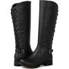 GLOBALWIN Women’s Quilted Knee High Fashion Boots Strappy Boots For Women(21yy10 Black5)