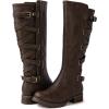 GLOBALWIN Women’s Quilted Knee High Fashion Boots Strappy Boots For Women(21yy10 Brown3)