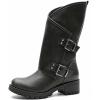 GLOBALWIN Women’s The Twisted Rider Motorcycle Boots Mid-Calf Fashion Boots For Women Low Heel(18yy01 Distressed Brown)