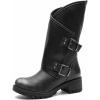 GLOBALWIN Women’s The Twisted Rider Motorcycle Boots Mid-Calf Fashion Boots For Women Low Heel(18yy01 Distressed Silver)