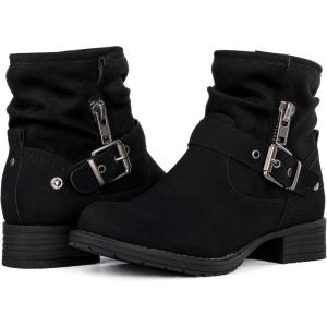 GLOBALWIN Women’s Ankle Boots for Women Booties for Women Low Heel(16black)