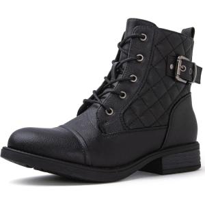 GLOBALWIN Women’s Combat Boots Ankle Booties Fashion Comfortable Boots For Women(21yy03 Black)