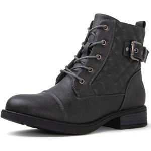 GLOBALWIN Women’s Combat Boots Ankle Booties Fashion Comfortable Boots For Women(21yy03 Grey)