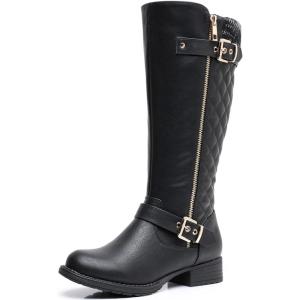 GLOBALWIN Women’s Quilted Knee-High Fashion Dressy Riding Boots(17yy01 Black)
