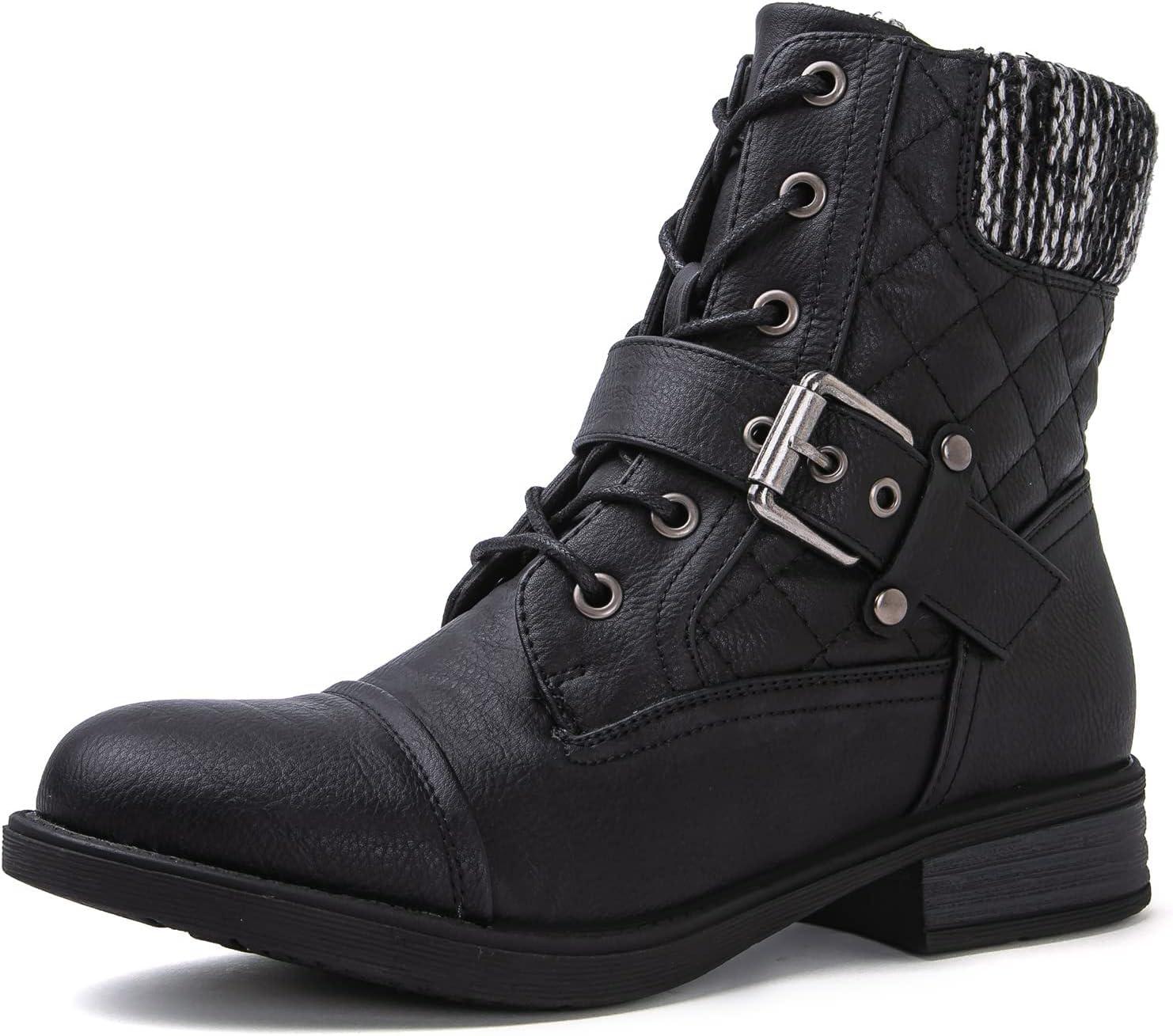 imageGLOBALWIN Womens Ankle Booties Fashion Combat Boots2102black