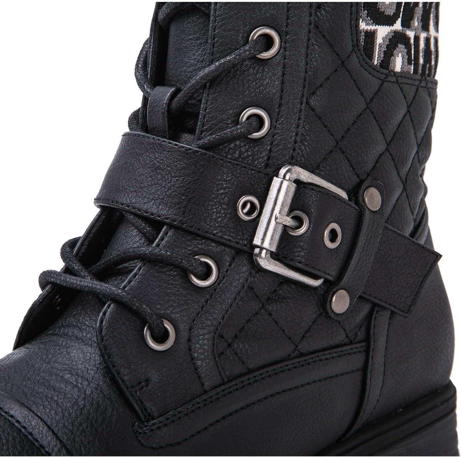 imageGLOBALWIN Womens Ankle Booties Fashion Combat Boots2102black2