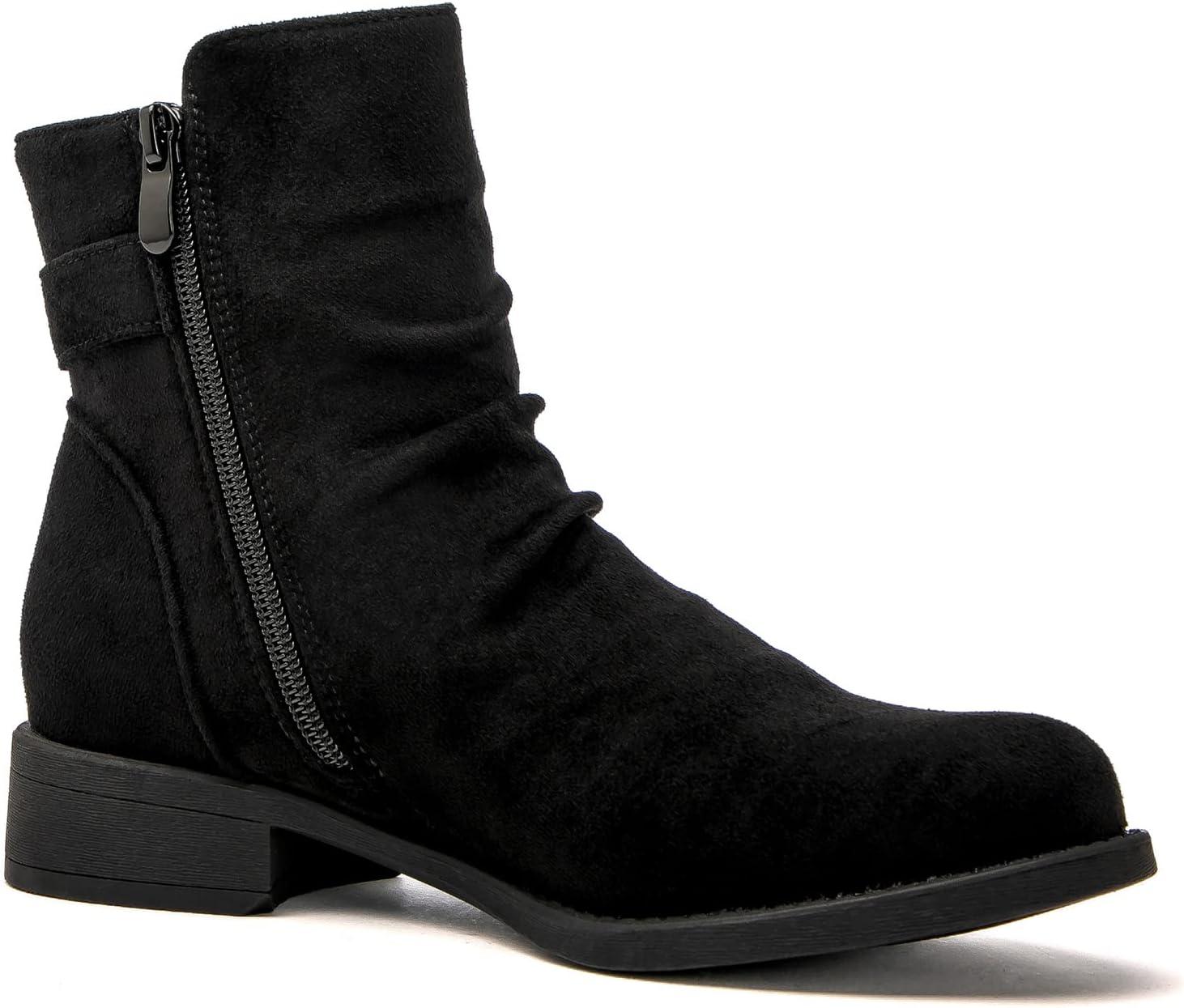 imageGLOBALWIN Womens Ankle Boots Fashion Booties For Women Low Heel21yy09 Black2