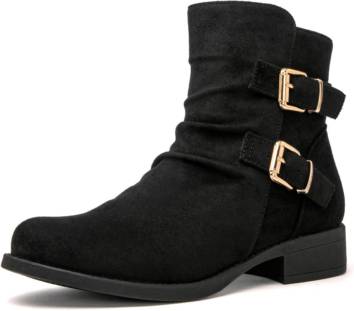 imageGLOBALWIN Womens Ankle Boots Fashion Booties For Women Low Heel21yy09 Black2