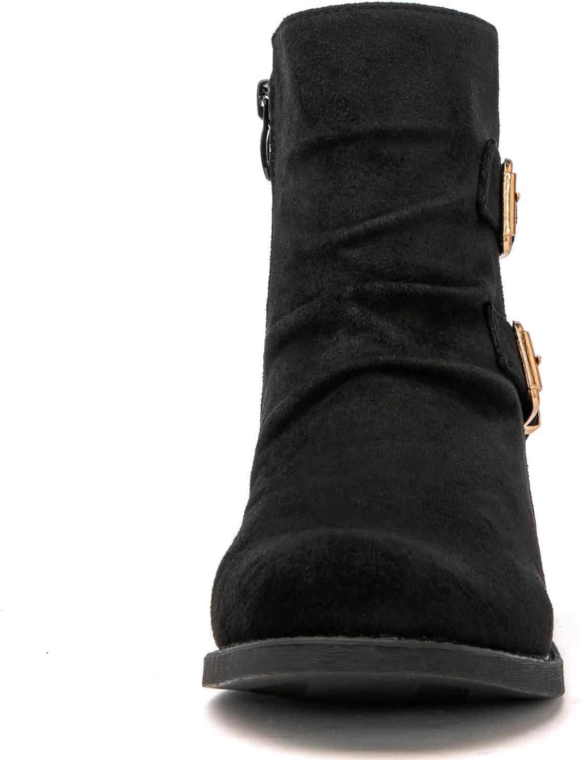 imageGLOBALWIN Womens Ankle Boots Fashion Booties For Women Low Heel21yy09 Black2