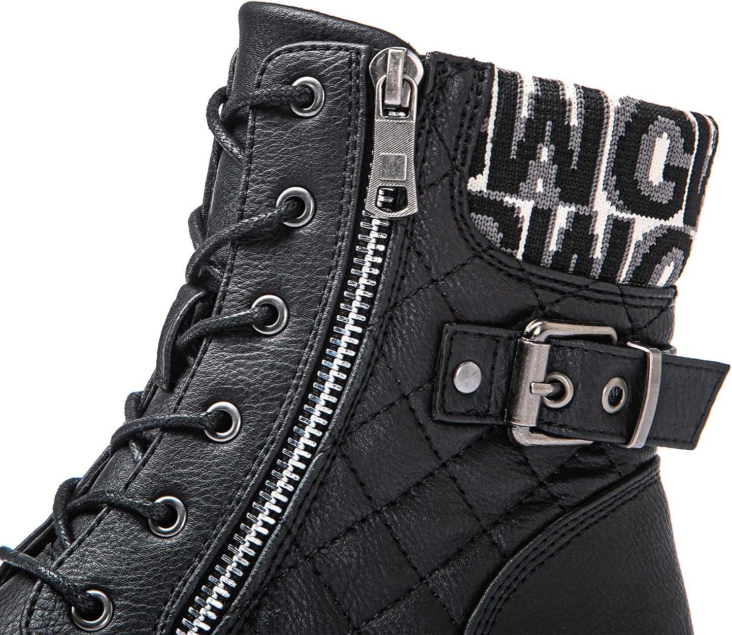 imageGLOBALWIN Womens Combat Boots Lace Up Boots For Women Ankle Booties With Low Heel Fashion Dressy Short Boots21yy18 Black2