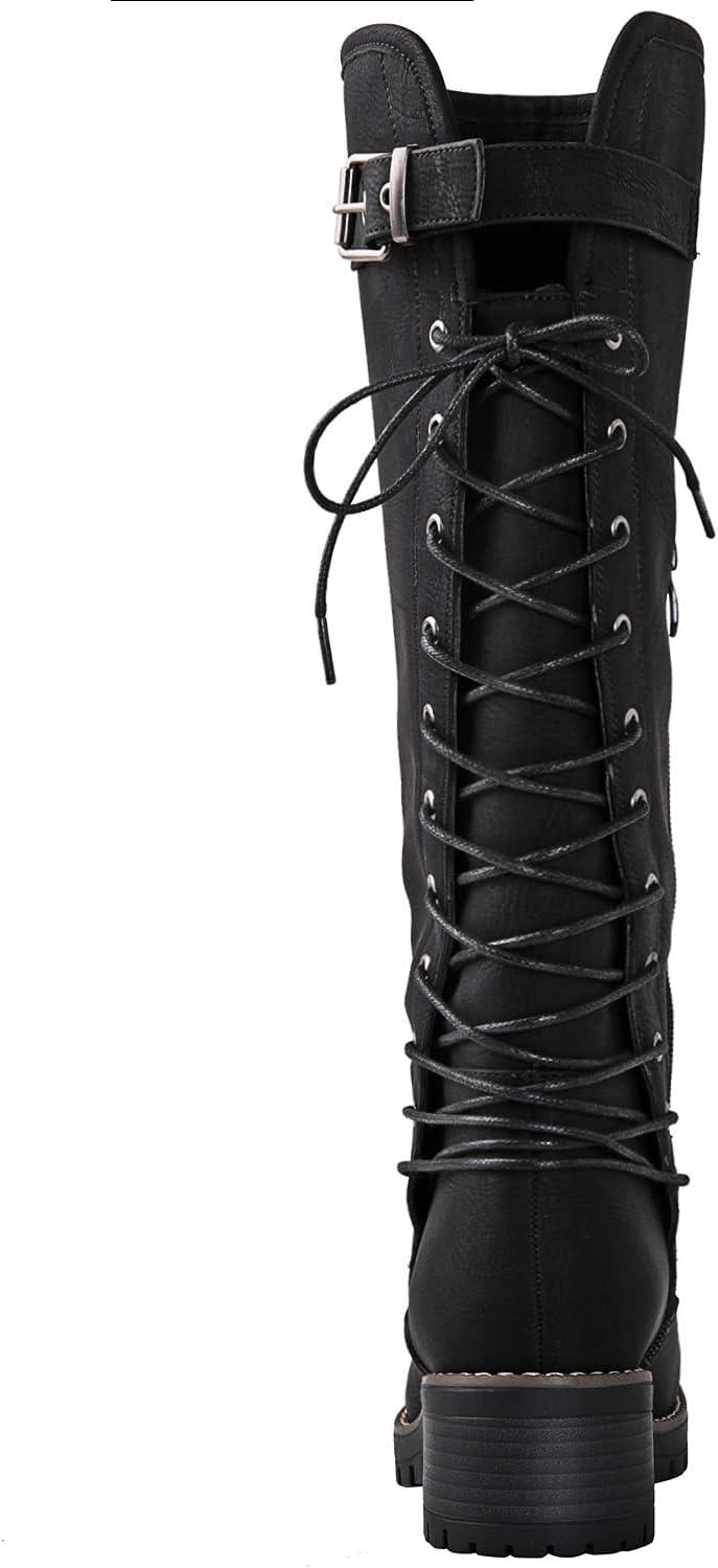 imageGLOBALWIN Womens Lace Up Back Knee High Fashion Boots19yy29black