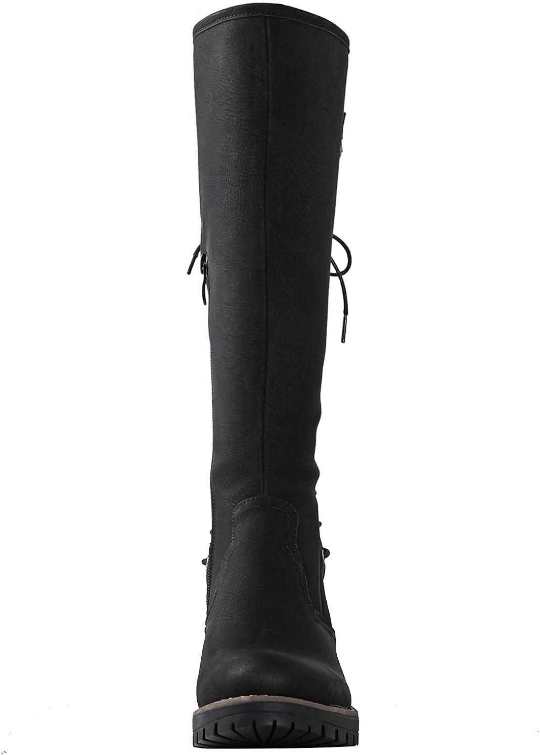imageGLOBALWIN Womens Lace Up Back Knee High Fashion Boots19yy29black