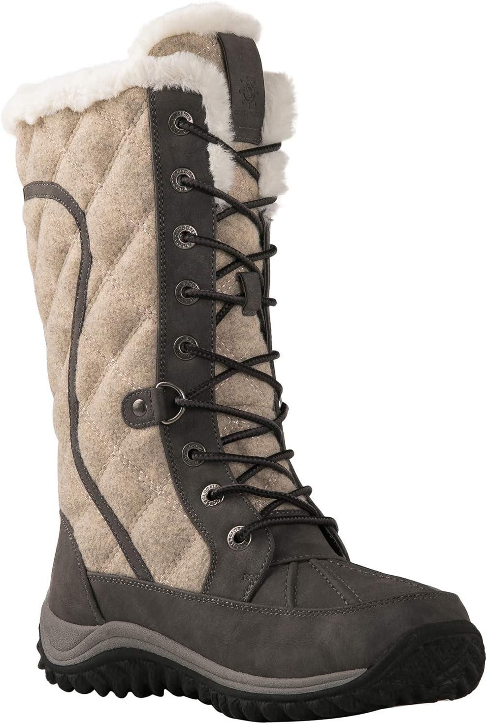 imageGLOBALWIN Womens Mid Calf Winter Snow Boots1913greyBeige