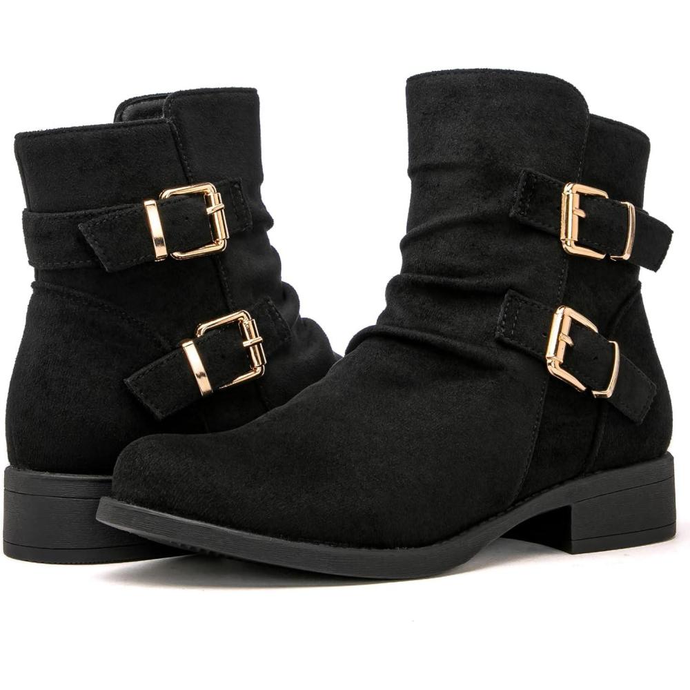 imageGLOBALWIN Womens Ankle Boots Fashion Booties For Women Low Heel21yy09 Black2