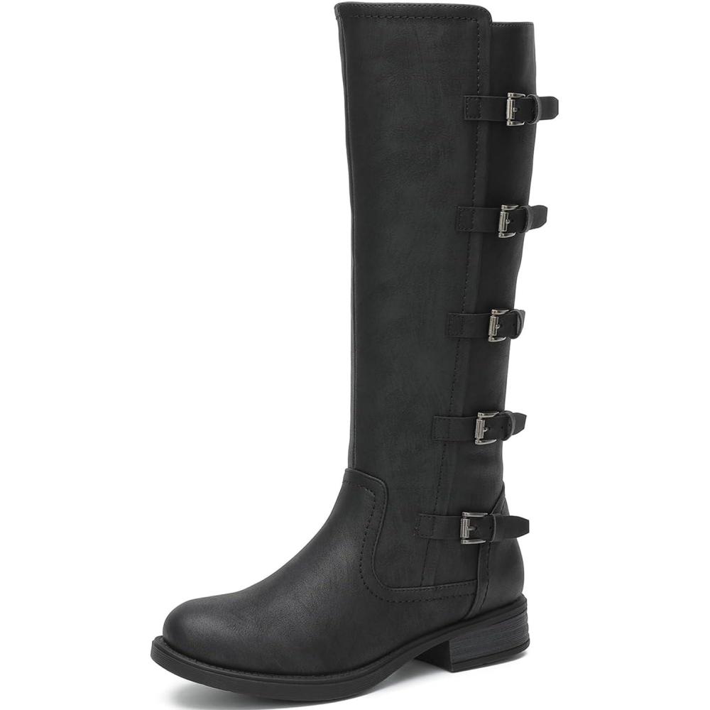 imageGLOBALWIN Womens Knee High Boots Horseback Riding Tall Boots For Women With Low Heel Comforable For Walking23yy17 Black