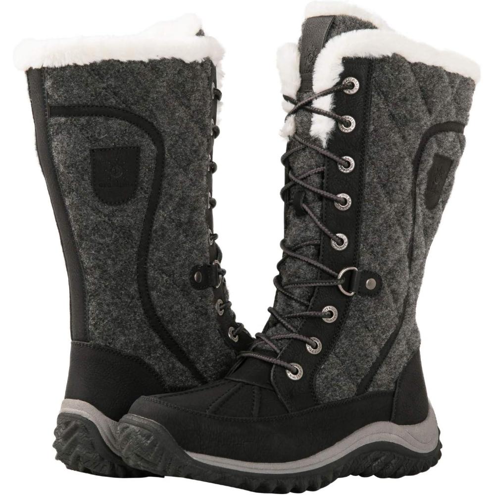 imageGLOBALWIN Womens Mid Calf Winter Snow Boots1913blackGrey