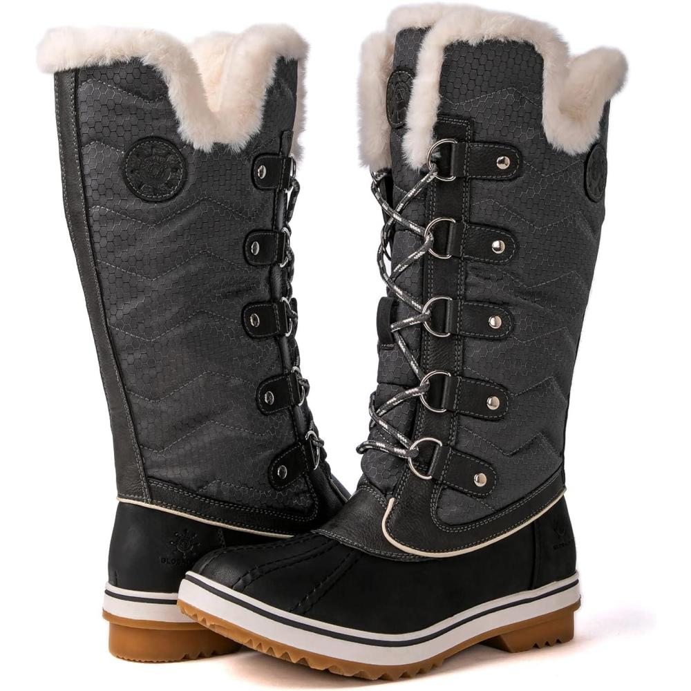 imagekingshow Globalwin Womens Snow Boots  MidCalfLength Winter Boots For Women with Faux Fur Lining Insulated Cold Weather Protection and NonSlip Traction SoleGrey2