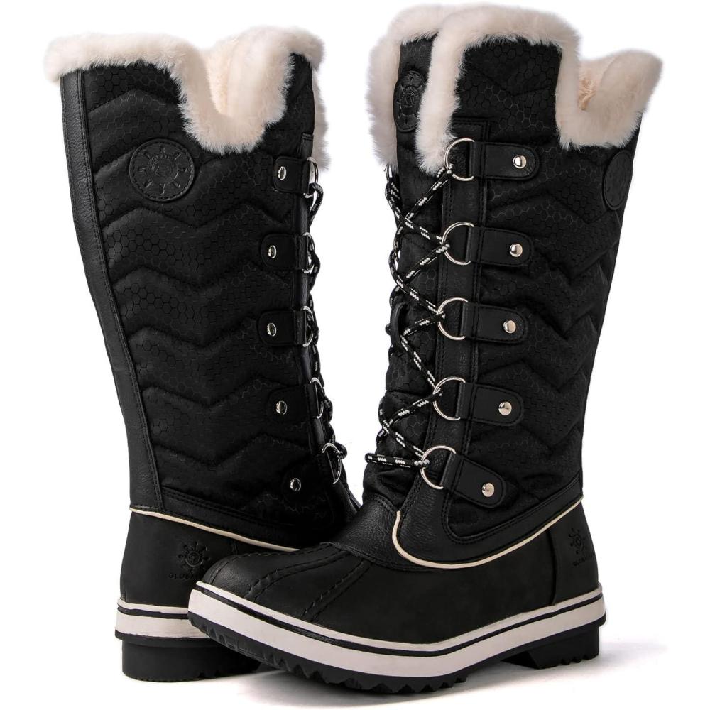 imagekingshow Globalwin Womens Snow Boots  MidCalfLength Winter Boots For Women with Faux Fur Lining Insulated Cold Weather Protection and NonSlip Traction SoleBlack2