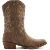 GLOBALWIN Black Cowboy Boots For Women Cowgirl Boots With Low Heel Comfortable Embroidered Western Boots Snip Toe Mid-Calf Boots(Camel)