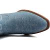 GLOBALWIN Black Cowboy Boots For Women Cowgirl Boots With Low Heel Comfortable Embroidered Western Boots Snip Toe Mid-Calf Boots(Denim Blue)