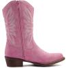 GLOBALWIN Black Cowboy Boots For Women Cowgirl Boots With Low Heel Comfortable Embroidered Western Boots Snip Toe Mid-Calf Boots(Pink)