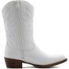 GLOBALWIN Black Cowboy Boots For Women Cowgirl Boots With Low Heel Comfortable Embroidered Western Boots Snip Toe Mid-Calf Boots(White)