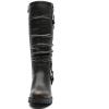 GLOBALWIN Women’s Black Knee-High Boots: Fashion Dressy Riding Boots – Chunky Low Heel, Slouchy Design, Buckle Detail, All-Season, Comfortable 2-Inch Heels(24yy03 Distressed Brown)