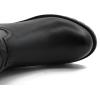 GLOBALWIN Women’s Black Knee-High Boots: Fashion Dressy Riding Boots – Chunky Low Heel, Slouchy Design, Buckle Detail, All-Season, Comfortable 2-Inch Heels(24yy03 Black)