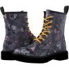 GLOBALWIN Women’s Combat Boots Lace Up Ankle Booties For Women Low Heel(19yy25 Grey)