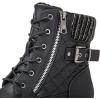 GLOBALWIN Women’s Combat Boots Lace Up Boots For Women Ankle Booties With Low Heel Fashion Dressy Short Boots(21yy18 Black)
